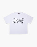 Script S/S tee White