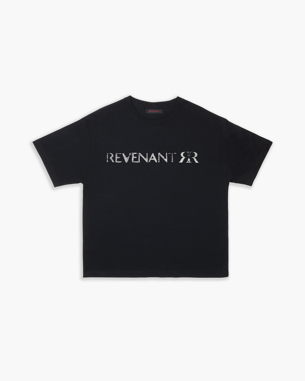 Distressed stamp S/S tee Black