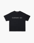 Distressed stamp S/S tee Black