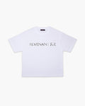 Distressed stamp S/S tee White